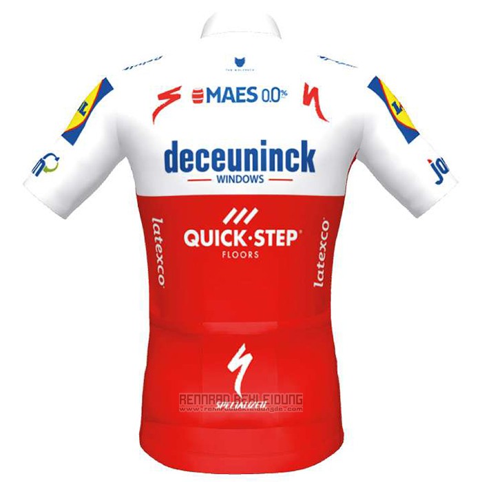 2020 Fahrradbekleidung Deceuninck Quick Step Wei Rot Trikot Kurzarm und Tragerhose